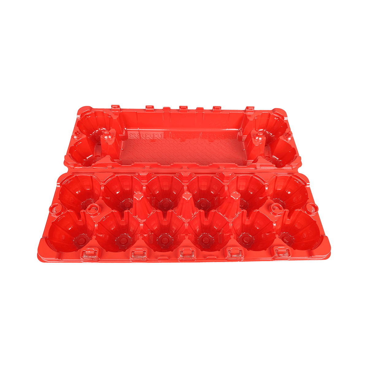 Cartones de huevos del ANIMAL DOMÉSTICO rojo mate del diseño robusto reutilizable 12 para el refrigerador casero del mercado agrícola