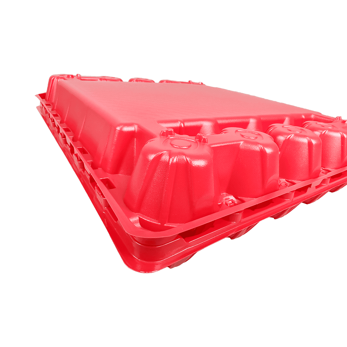 Cartones de huevos apilables de PET rojo mate 30 para refrigerador grande