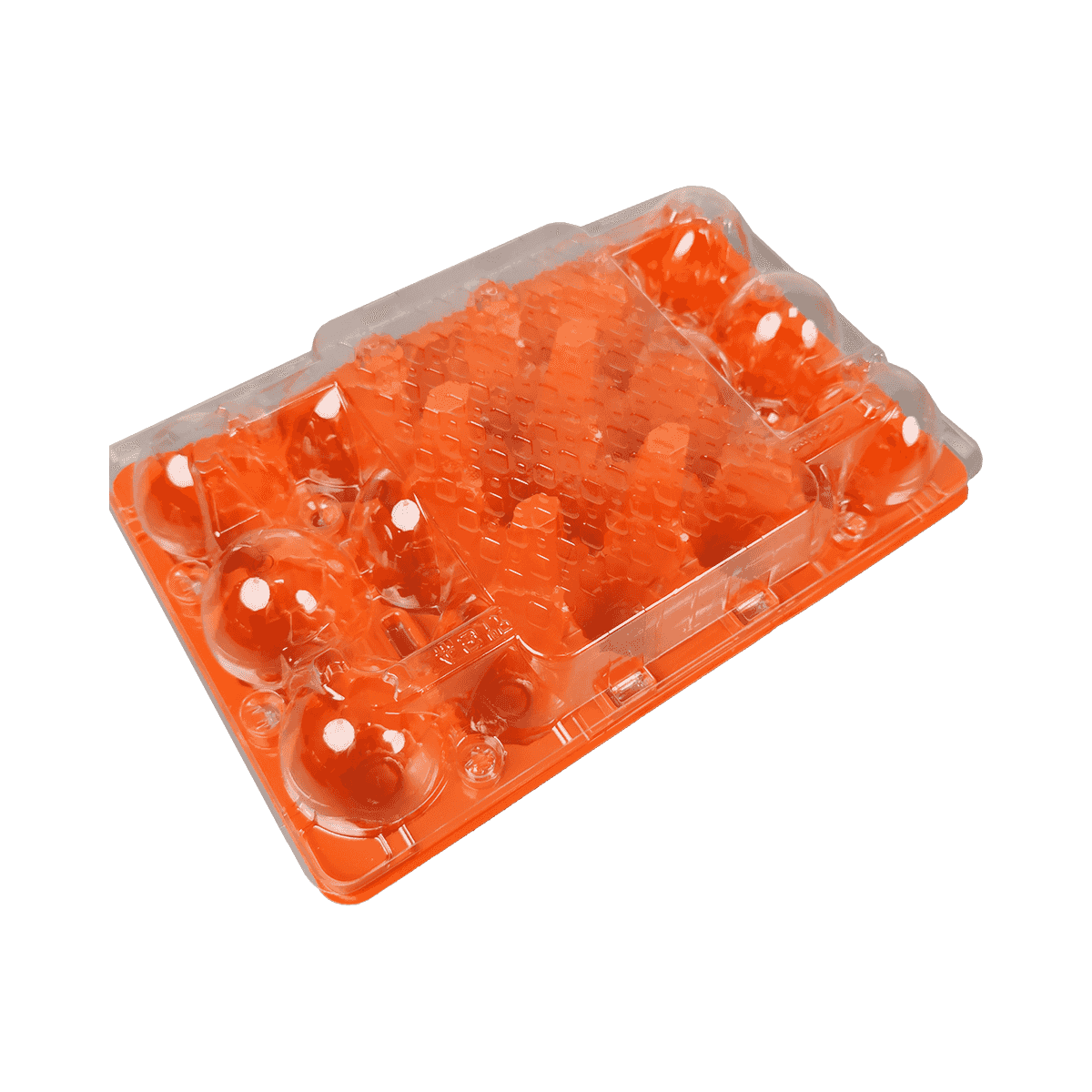 Fondo de color y tapa transparente PET 15 cartones de huevos adecuados para el almacenamiento en el hogar