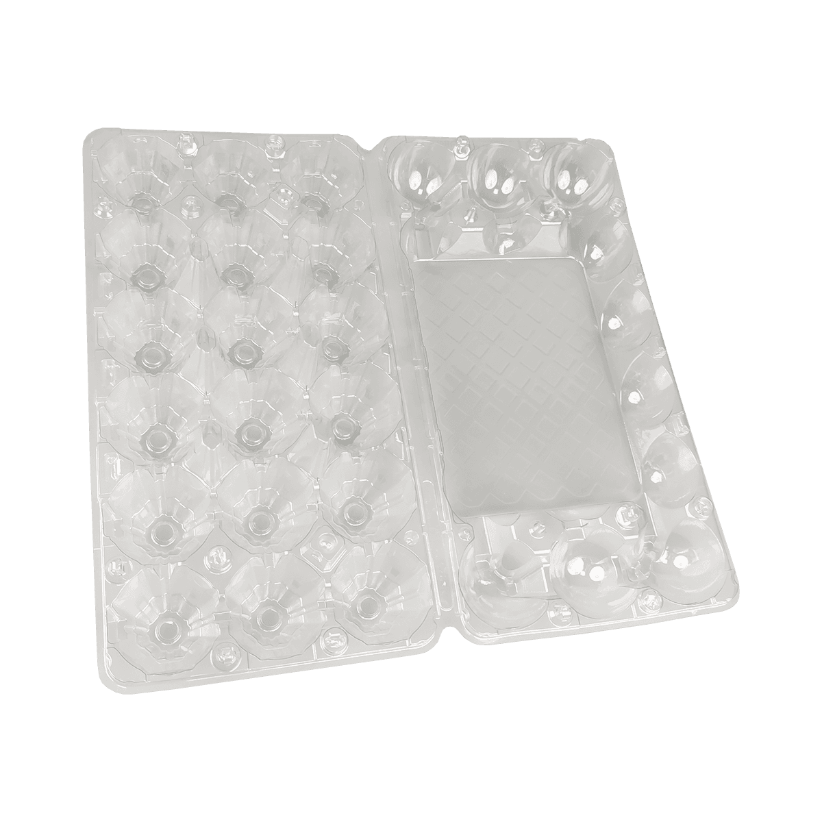 Cartones de huevos transparentes apilables desechables, 18, adecuados para el almacenamiento en el refrigerador del hogar