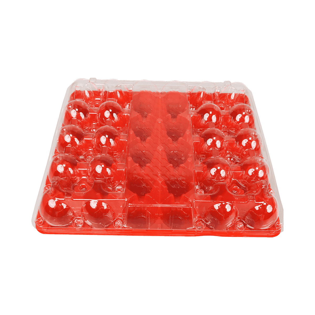 Chasis colorido respetuoso con el medio ambiente con cubierta transparente PET 30 cartones de huevos para proteger los huevos
