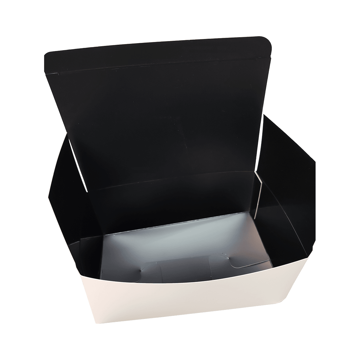 Caja de comida con cerradura de esquina sin ventanas de papel Kraft blanco desechable ZK-PAPER-004